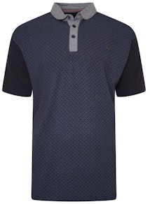KAM Premium Pique Detailed Polo Shirt Navy